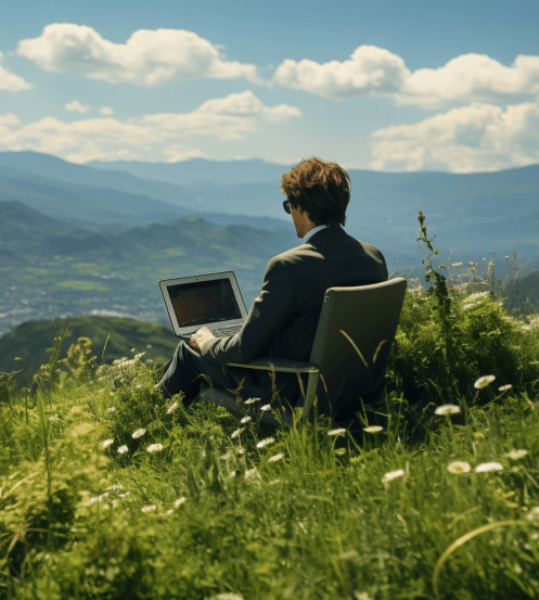 person working remotely