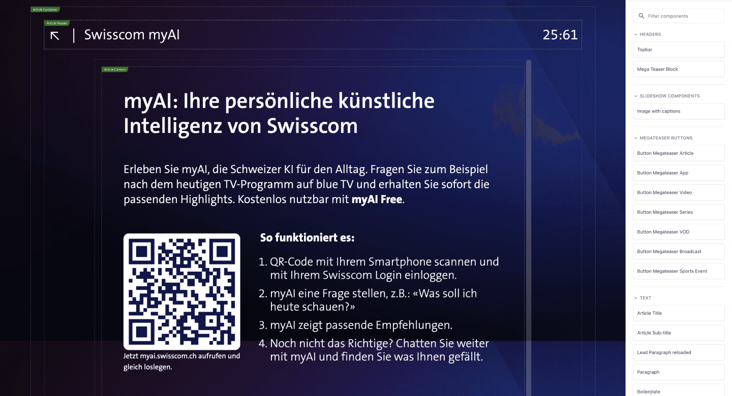 Cinematic Experience Komponenten
